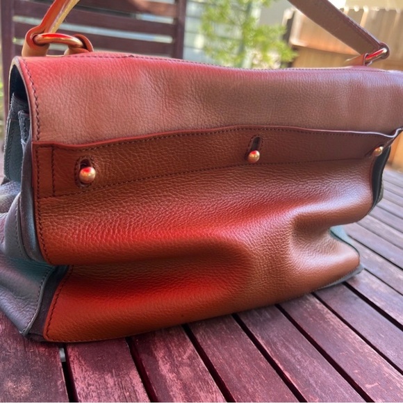 Yves Saint Laurent Multicolor Leather Top-Handle Bag -Blue,Tan & Yellow - Picture 3 of 4